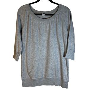 Gray 3/4 Sleeve Pullover Top